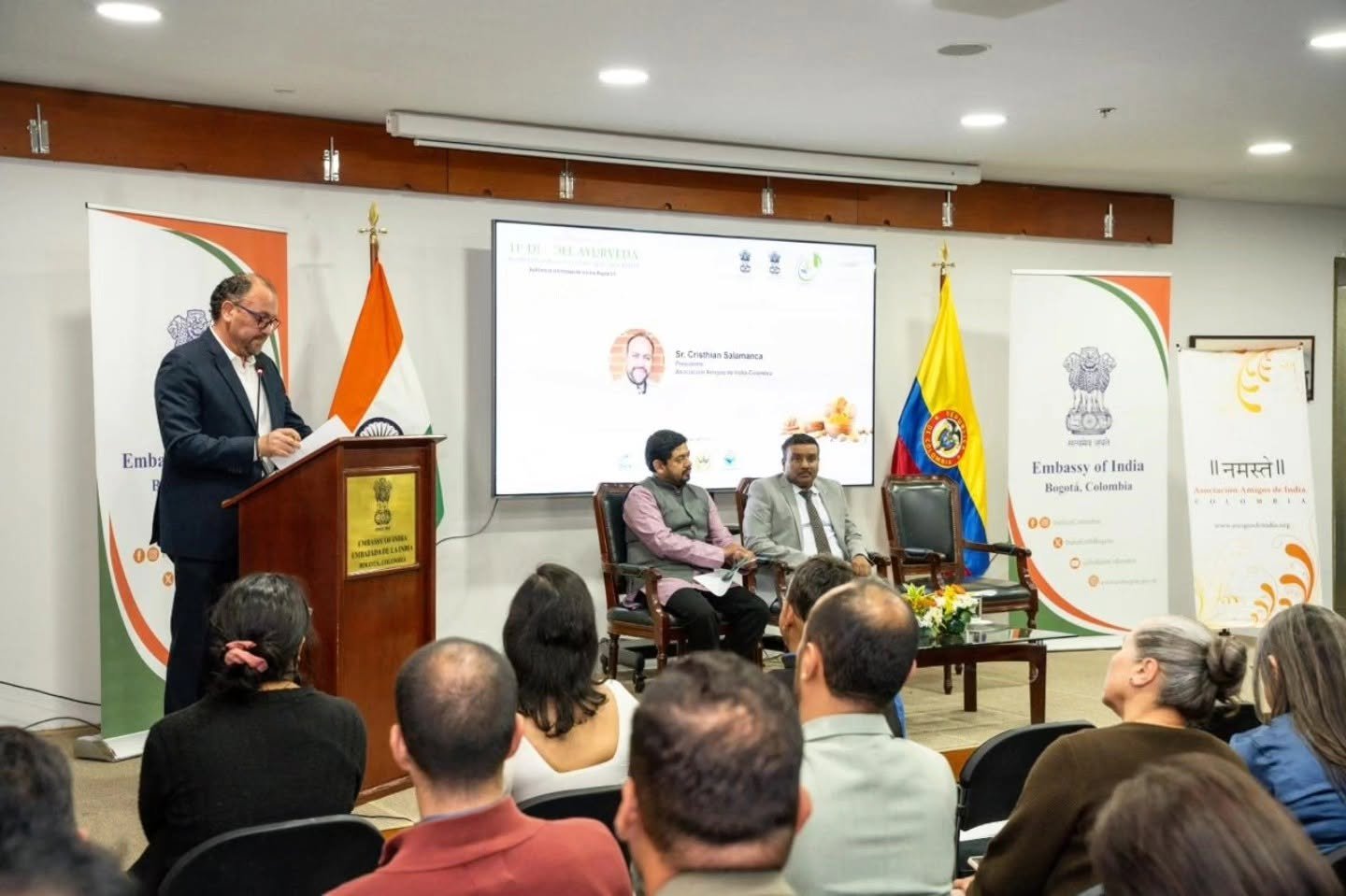 The Embassy of India in Bogota, in association with Asociación Amigos de India Colombia (Friends of India Colombia Association), celebrated 11th Ayurveda Day under the theme “Ayurveda for a Healthier Tomorrow”