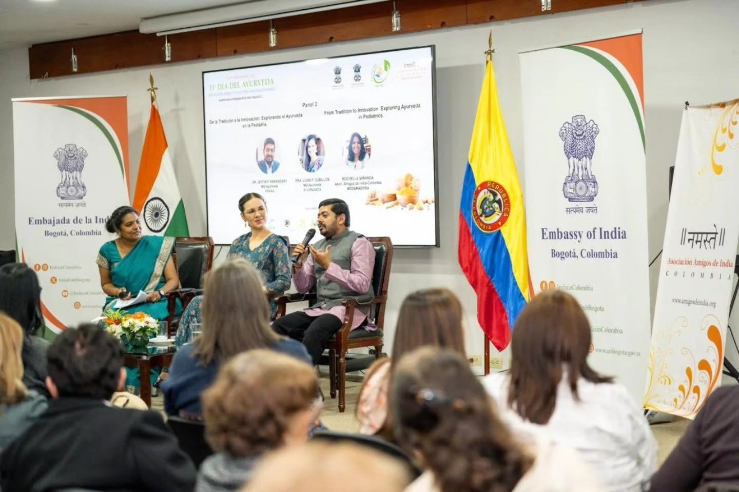 The Embassy of India in Bogota, in association with Asociación Amigos de India Colombia (Friends of India Colombia Association), celebrated 11th Ayurveda Day under the theme “Ayurveda for a Healthier Tomorrow”