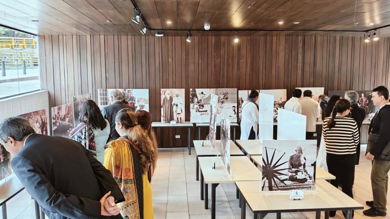 Embassy of India in Bogota celebrated #GandhiJayanti2026 at Universidad de Bogotá Jorge Tadeo Lozano