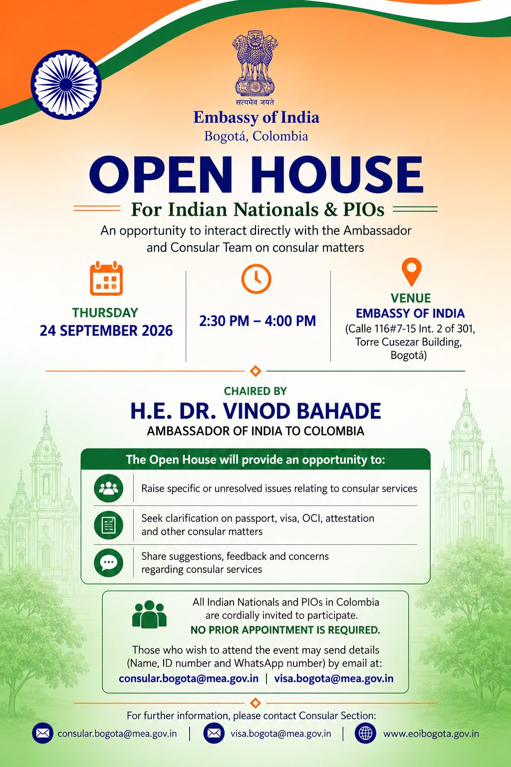 Open House for Indian Nationals & PIOs - 24 September 2026