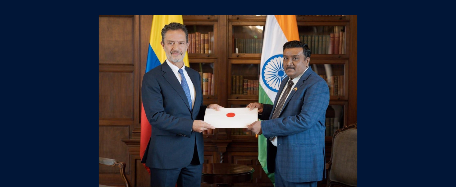 Dr. Vinod Bahade, Ambassador of India to Colombia, presented the advance copy of his Letter of Credence to H.E. Omar Bula Escobar, Minister of Foreign Affairs of Colombia.