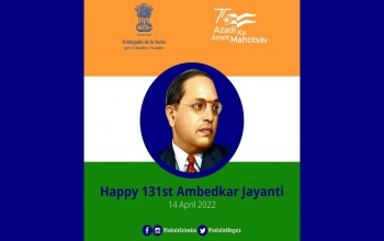 Conmemoración del 131 aniversario de Ambedkar, el 14 de abril de 2022