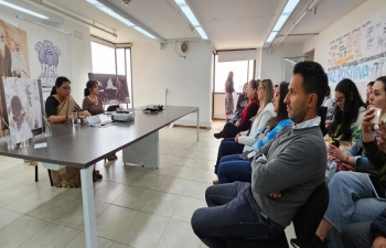 Exhibition on the life of Mahatma Gandhi at the Bogotá headquarters of the Agency for Reincorporation and Normalization (ARN).