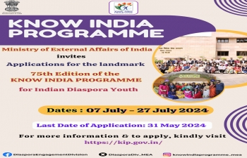 75th edition of Know India Programme for the youth of Indian diaspora 
